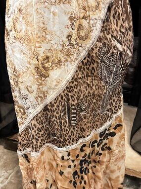 Clio Beige Floral & Animal Print Skirt